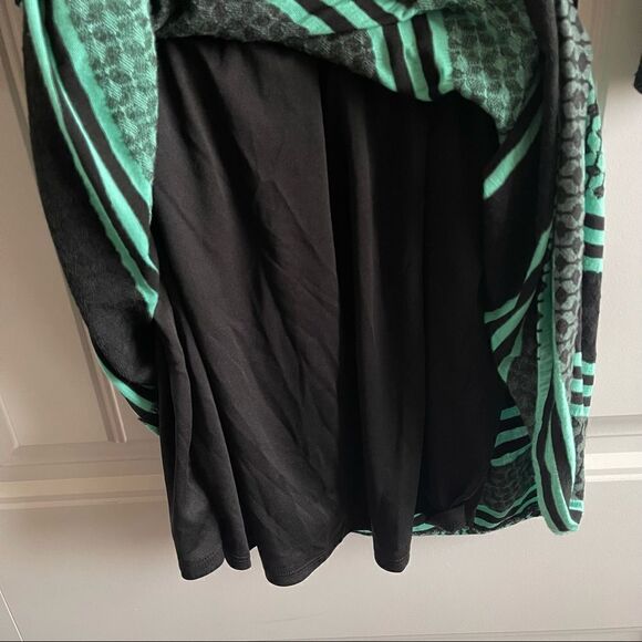 Love Reign Black/Mint Print 3/4 Sleeve Skater Midi Dress; SZ L; BNWT - Picture 7 of 10